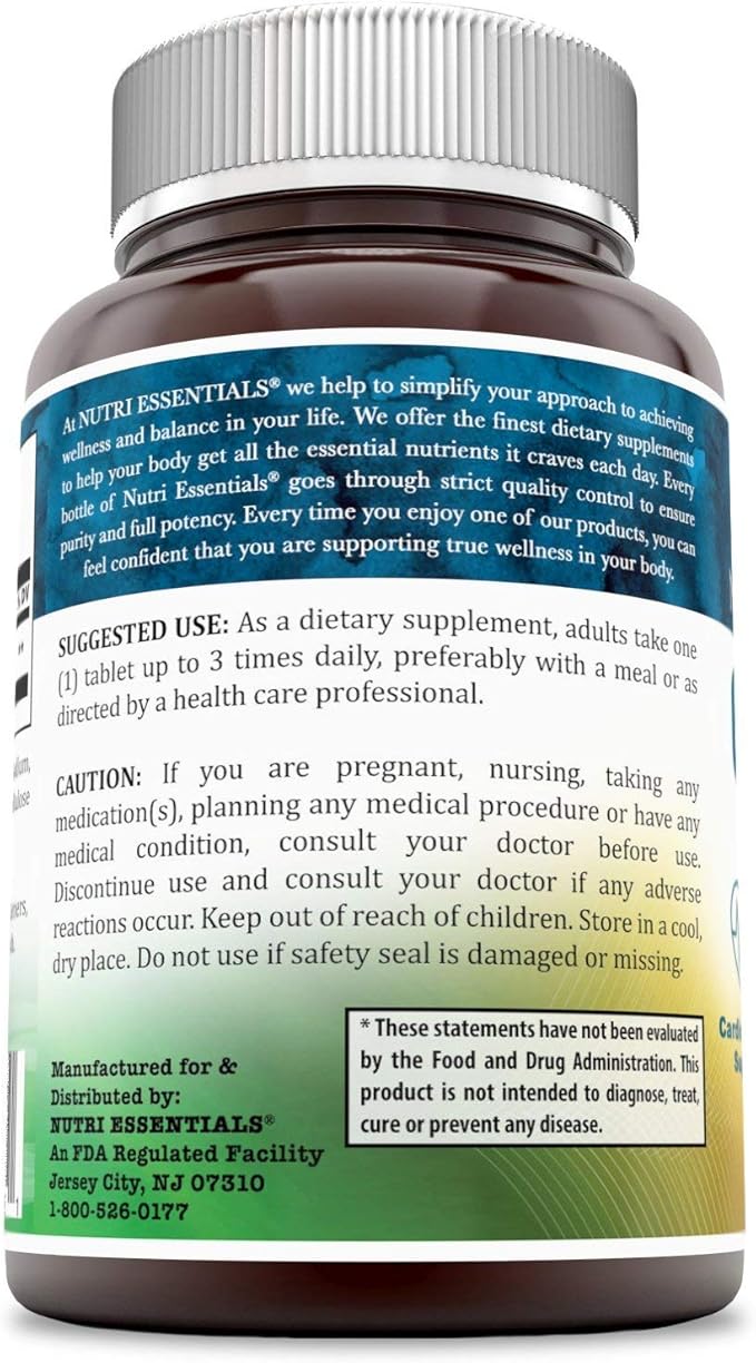 L-Arginine 1000 Mg 120 Tablets Dietary Supplement - Supports Cardiovascular Health - Supports Immune System Functions - Promotes Blood Circulation