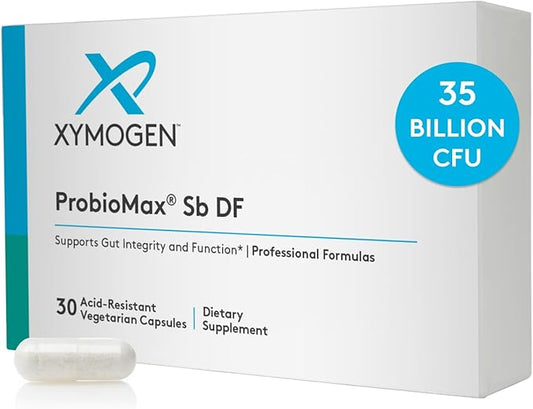 XYMOGEN ProbioMax Sb 35B - 35 Billion CFU Probiotic Supplement with Lactobacillus & Bifidobacterium lactis HN019 - Probiotics for Digestive Health - Formerly ProbioMax Sb DF (30 Capsules)