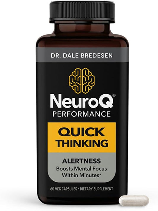 LifeSeasons NeuroQ - Quick Thinking Supplement Pills - Boosts Alertness + Supports Mental Focus - L-Theanine Caffeine L-Tyrosine & Beta-Alanine (60 Capsules)