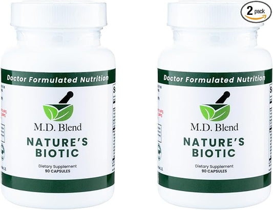 Nature’s Biotic - Expert Formulated Supplement - Immune Functions & System Wellness - Key Vitamins & Minerals - Powerful Berberine, Oregano, Garlic, Magnesium, Zinc - 90 Capsules (2 Pack)
