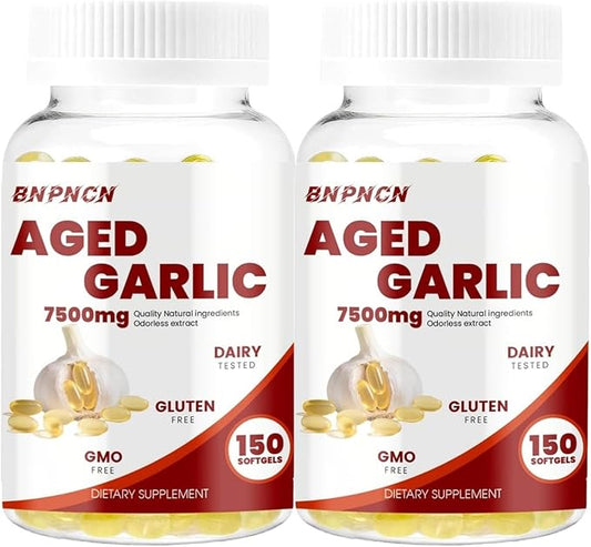 Aged Garlic Extract 7500mg- 150 Odorless Garlic Softgels | Organic, Non-GMO, Gluten-Free | Antioxidant Formula | Supports Energy and Immune Health (2)