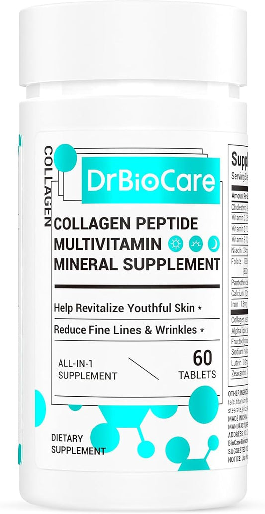 Collagen Peptides for Women, Beauty Vitamin & Mineral Supplement,Contains Vitamin D3, Probiotics for Women & Collagen Peptides,Vitamin B Complex,Vitamin E 60 Tablets
