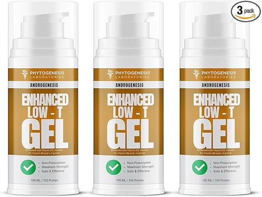 Enhanced Formula – Low T Support Gel – T Booster for Men – Muscle Recovery, Energy Booster, Healthy Aging – Now with Vitamins D3, K2, B6 and L-Arginine