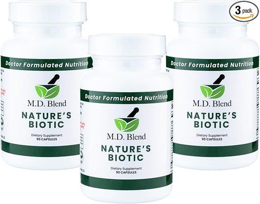 Nature’s Biotic - Expert Formulated Supplement - Immune Functions & System Wellness - Key Vitamins & Minerals - Powerful Berberine, Oregano, Garlic, Magnesium, Zinc - 90 Capsules (3 Pack)