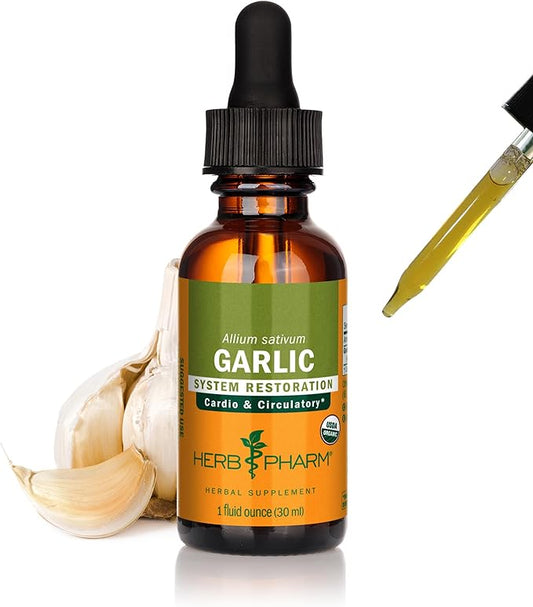 Herb Pharm Certified Organic Garlic Liquid Extract for Cardiovascular and Circulatory Support - 1 Ounce