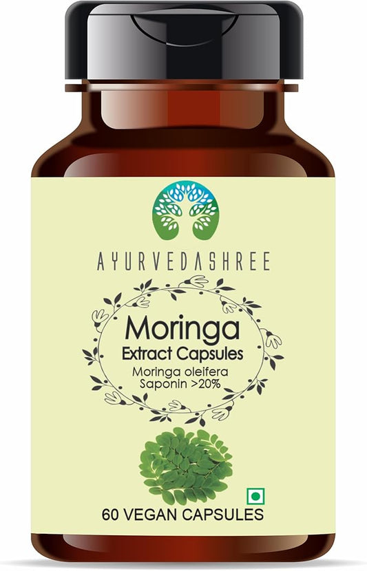 Moringa Extract 500mg - 60 Vegetarian Capsules | Moringa Oleifera | All Natural | 100% Vegan | Gluten-Free | GMP Certified.