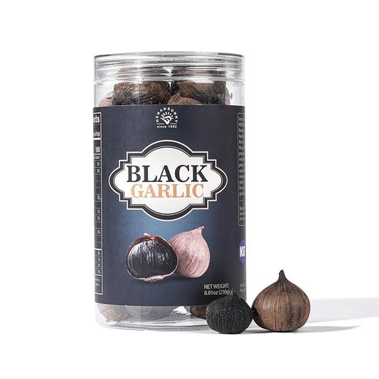 Black Garlic 8.81OZ(250g),Whole Black Garlic cloves fermenter for 120 Days aged, Super Foods, Non-GMOs, Non-Additives,High in Antioxidants,Ready to Eat for Healthy Snack