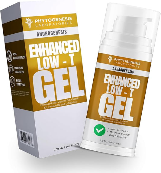 Enhanced Formula – Low T Support Gel – T Booster for Men – Muscle Recovery, Energy Booster, Healthy Aging – Now with Vitamins D3, K2, B6 and L-Arginine