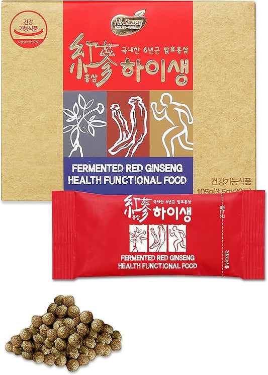 Red Ginseng Fermented Enzymes - Digestive Enzymes for Women & Men | Essential Enzymes for Digestion Fiber Supplement | Digestive Enzyme Supplements (30 Packets)